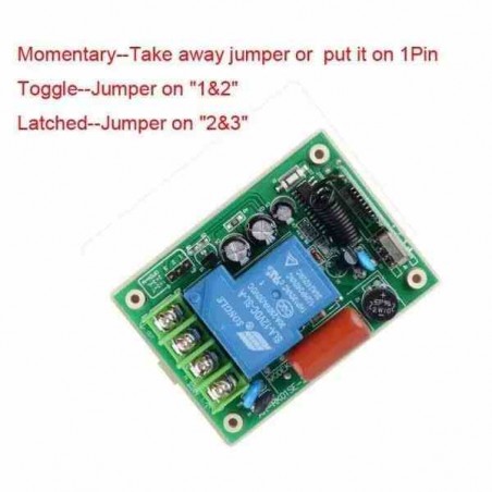 KIT CONTROL REMOTO 315MHZ RF 100M + RECEPTROR CON RELÉ 30A