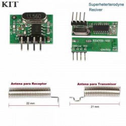 KIT TRANSMISOR WL102-341, RECEPTIOR RX470-4  Y ANTENAS, 433