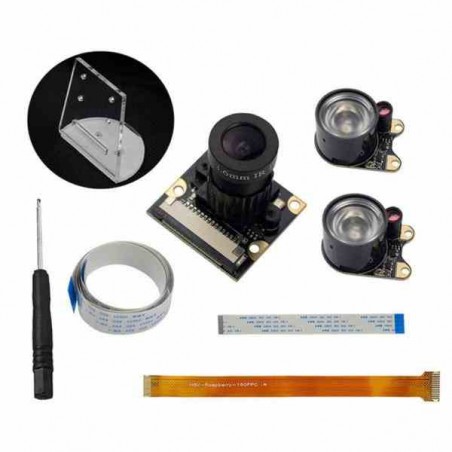 KIT RASPBERRY PI CÁMARA AJUSTABLE 5MP + ACCESORIOS