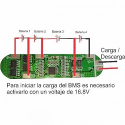 CARGADOR DE BATERÍA DE LITIO 18650X4 EN SERIE BMS MÁX 7A