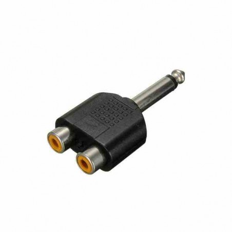 CONECTOR AUDIO PLUG MONOFÓNICO GRANDE POR 2 JACK RCA