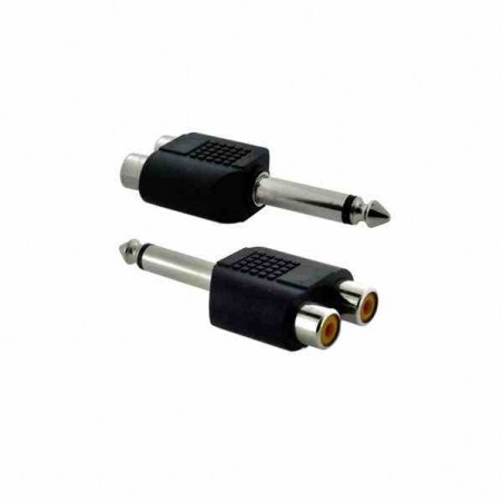 CONECTOR AUDIO PLUG MONOFÓNICO GRANDE POR 2 JACK RCA