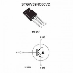 STGW39NC60VD TRANSISTOR IGBT 80A 600V