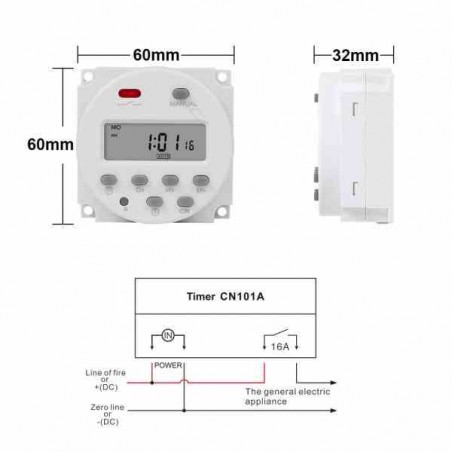 CN101A TEMPORIZADOR RELE RELAY PROGRAMABLE 110V LCD