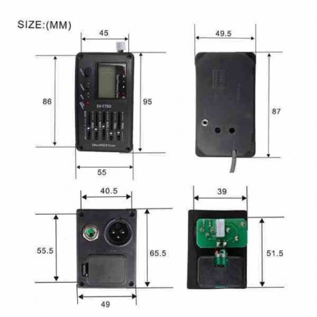 SV-T750 PREAMPLIFICADOR DE GUITARRA ECUALIZADOR DE 5 BANDAS