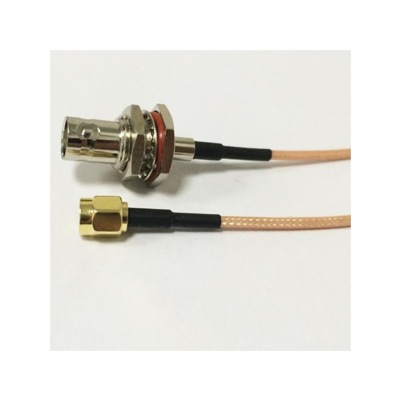 CONVERTIDOR CONECTOR SMA MACHO A BHC HEMBRA CON CABLE