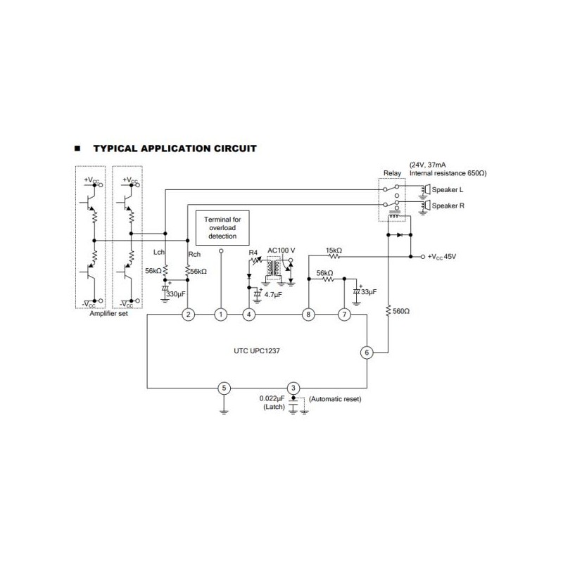 UPC1237HA PROTECTOR DE PARLANTES DE AMPLIFICADOR DE AUDIO