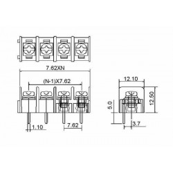 BORNERA KF7.62 2PINES 300V 20A 2P