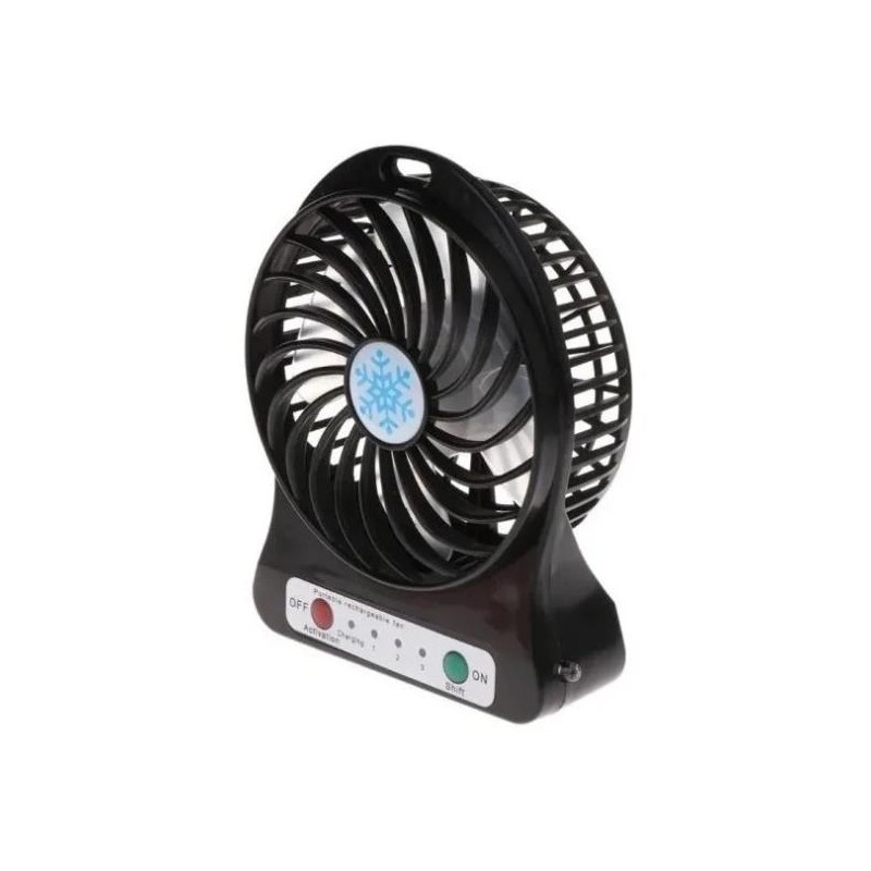 VENTILADOR PORTÁTIL RECARGABLE MINI CON LINTERNA USB AZUL