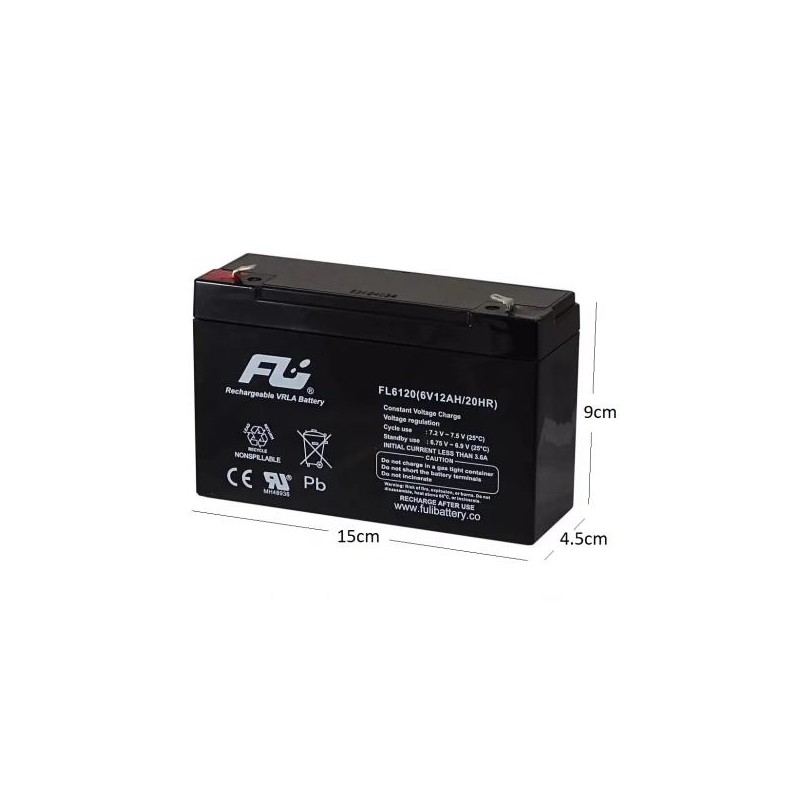 BATERÍA 6V 12AH SECA SELLADA