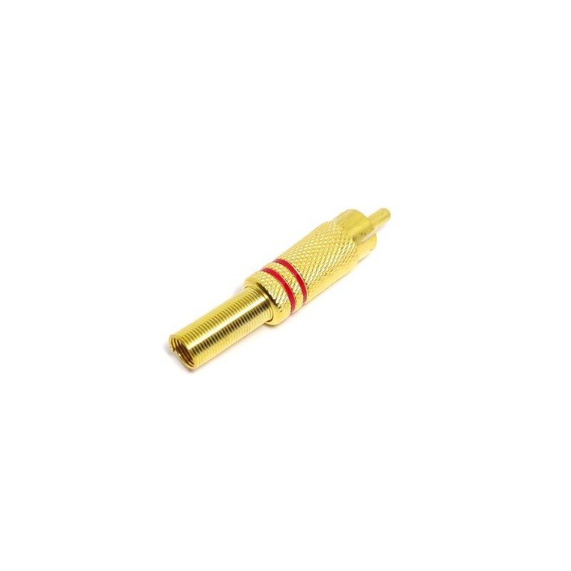 Conector Plug Rca Macho MetÁlico Para Cable Dorado Rojo 